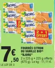 E.Leclerc Bjorg - fourrés citron ou vanille bio offre