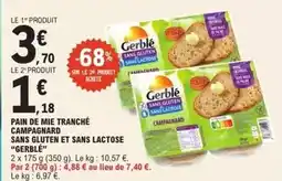 E.Leclerc Gerblé - pain de mie tranché sans gluten et sans lactose offre