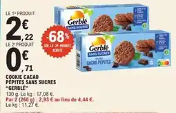 Gerblé - cookie cacao pépites sans sucres