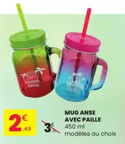 Stokomani Mug anse avec paille offre