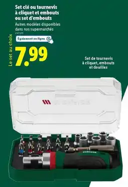 Lidl Parkside - set clé ou tournevis à cliquet et embouts ou set de 3 embouts offre