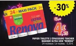E.Leclerc Renova - papier toilette 2 épaisseurs toucher magique ultra soin' offre