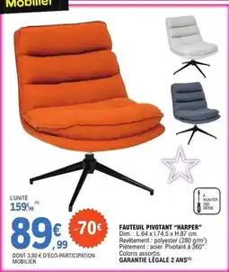 E.Leclerc Harper - fauteuil pivotant harper offre