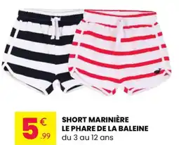 Stokomani Short marinière le phare de la baleine offre