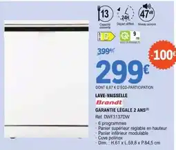 E.Leclerc Brandt - lave-vaisselle offre