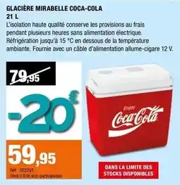 Autobacs Coca cola - glacière mirabelle 21l offre