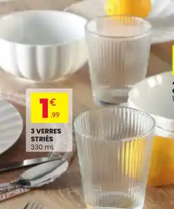Stokomani 3 verres striés offre