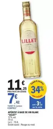 E.Leclerc Lillet - apéritif à base de vin blanc offre