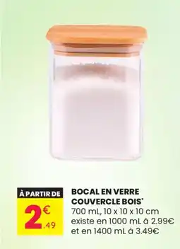 Stokomani Bocal en verre couvercle bois offre
