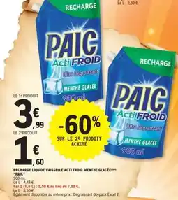E.Leclerc Paic - recharge liquide vaisselle acti froid menthe glacee offre