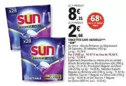 E.Leclerc Sun - tablettes lave-vaisselle offre