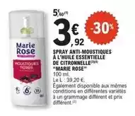 E.Leclerc Marie - spray anti-moustiques à l'huile essentielle de citronnelle offre