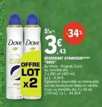 E.Leclerc Dove - déodorant atomiseur offre