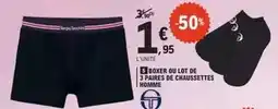 E.Leclerc Sergio tacchini - boxer ou lot de 3 paires de chaussettes homme offre
