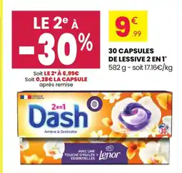 Stokomani 30 capsules de lessive 2 en 1 offre