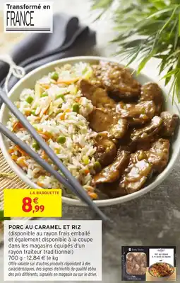 Intermarché Porc au caramel et riz offre