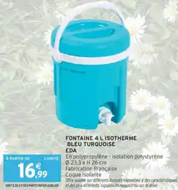 Intermarché Fontaine isotherme bleu turquoise eda offre