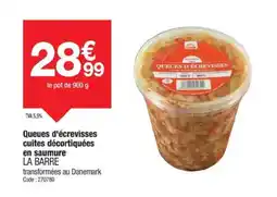 Promocash LA BARRE Queues d'écrevisses cuites décortiquées en saumure offre