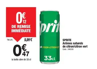 Promocash SPRITE Arômes naturels de citron/citron vert offre