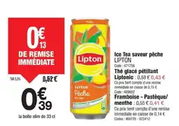 Promocash LIPTON Ice Tea saveur pêche offre