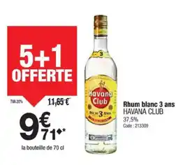 Promocash HAVANA CLUB Rhum blanc 3 ans offre