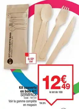 Promocash SERVIPACK Kit couverts en bois 4/1 offre