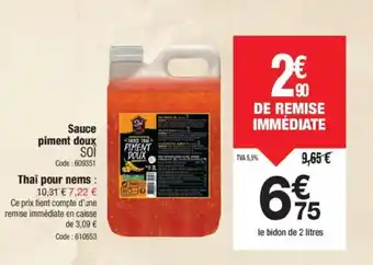 Promocash SOI Sauce piment doux offre
