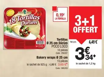 Promocash POCO LOCO Tortillas Dürüm offre