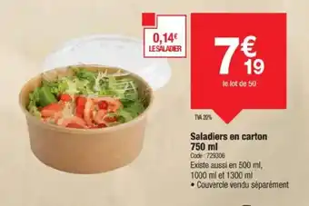 Promocash Saladiers en carton offre