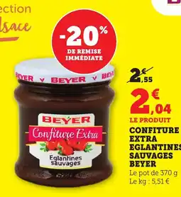 Bi1 BEYER Confiture extra eglantines sauvages offre