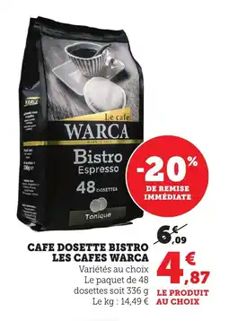 Bi1 WARCA Cafe dosette bistro les cafes offre