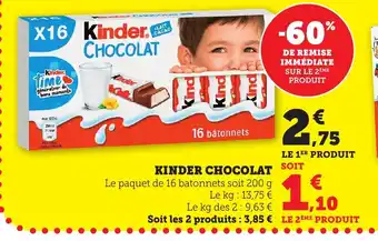 Bi1 KINDER Chocolat offre