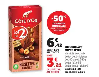 Bi1 COTE D'OR Chocolat offre