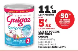 Bi1 GUIGOZ Lait en poudre optipro 3 offre
