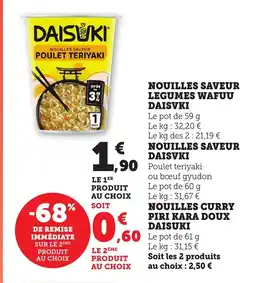 Bi1 DAISUKI Nouille saveur legumes wafuu offre