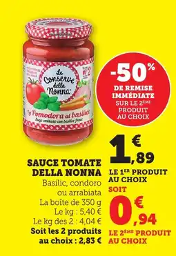 Bi1 DELLA NONNA Sauce tomate offre