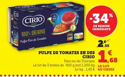 Bi1 CIRIO pulpe de tomates en des offre