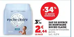 Bi1 ROCHE CLAIRE Eau de source de montagne offre
