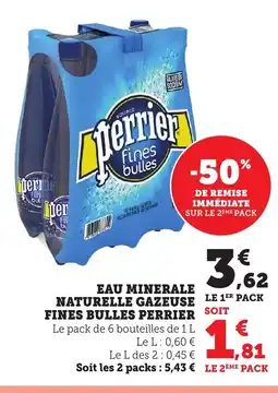 Bi1 PERRIER Eau minerale naturelle gazeuse fines bulles offre