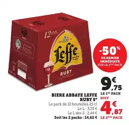 Bi1 LEFFE RUBY 5° Biere abbaye offre