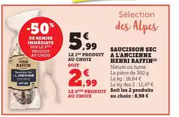 Bi1 HENRI RAFFIN Saucisson sec a l'ancienne offre