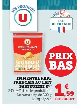 Bi1 U Emmental râpé français au lait pasteurise offre