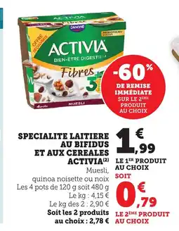 Bi1 ACTIVIA Specialite laitiere au bifidus et aux cereales offre