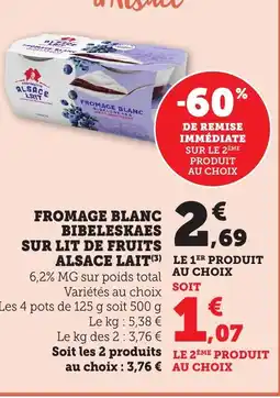 Bi1 ALSACE LAIT Fromage blanc bibeleskaes sur lit de fruits offre