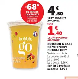Bi1 BUBBLE GO Boisson a base de the vert offre