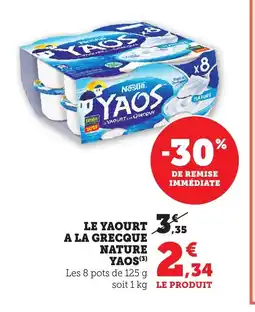Bi1 YAOS Le yaourt a la grecque nature offre