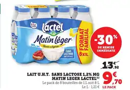 Bi1 LACTEL Lait u.h.t sans lactose 1,2% mg matin leger offre