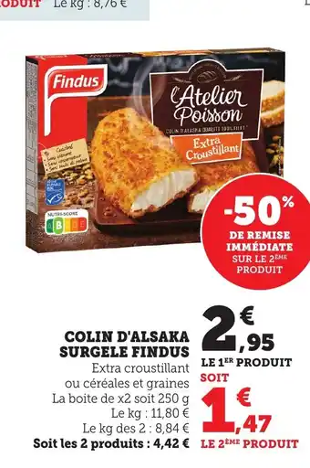 Bi1 FINDUS Colin d'alaska surgele offre