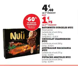 Bi1 NUII Batonnets surgeles offre