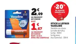 Bi1 VASELINE Stick a levres offre